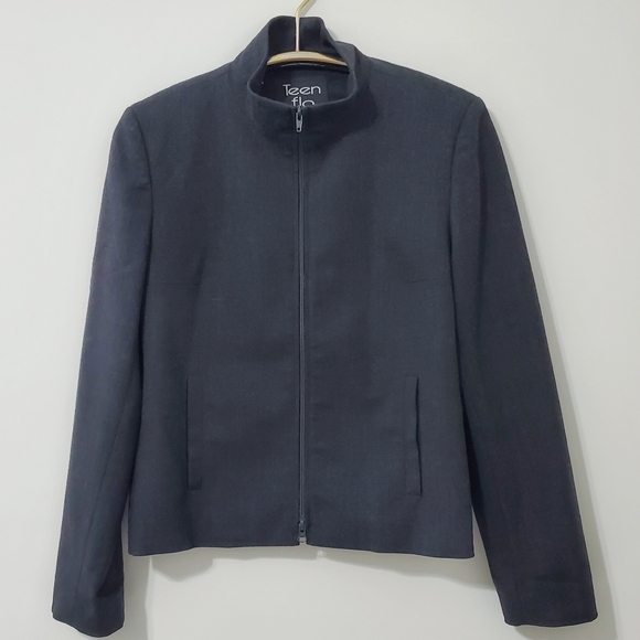 Teen Flo Graphite Wool Blend Short Jacket Size 10 - Picture 1 of 7